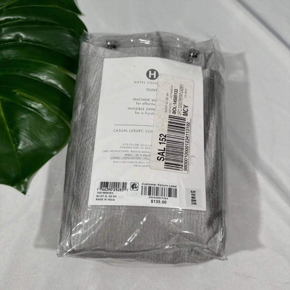 NIB $135 [ 1 Standard ] Quilted Pillow Sham for Hotel Collection Glint Grey‎